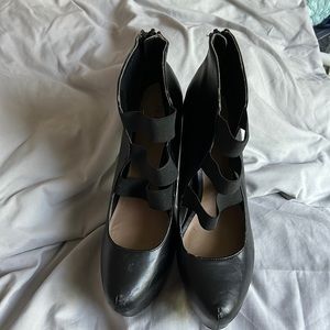 Black platform stilettos